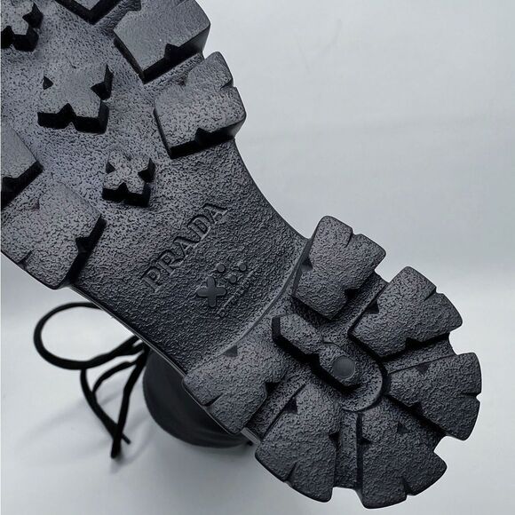 Prada Lug-Sole Tall Leather Combat Boots size 35 - Picture 16 of 16